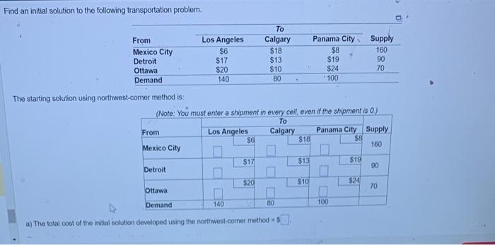 help please!! Find an initial solution to the