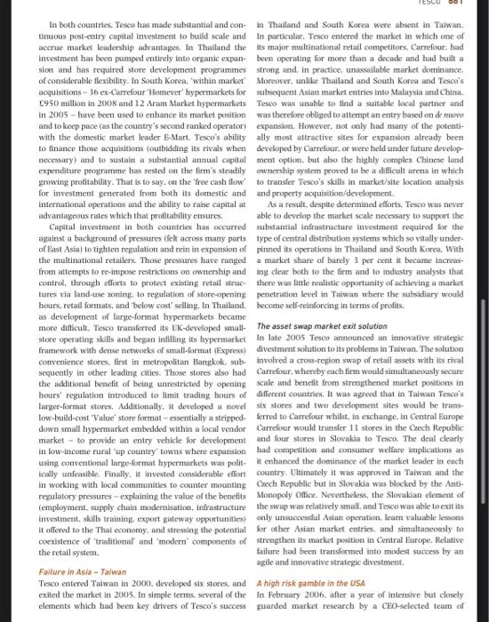 CASE STUDY Tesco: from domestic operator to