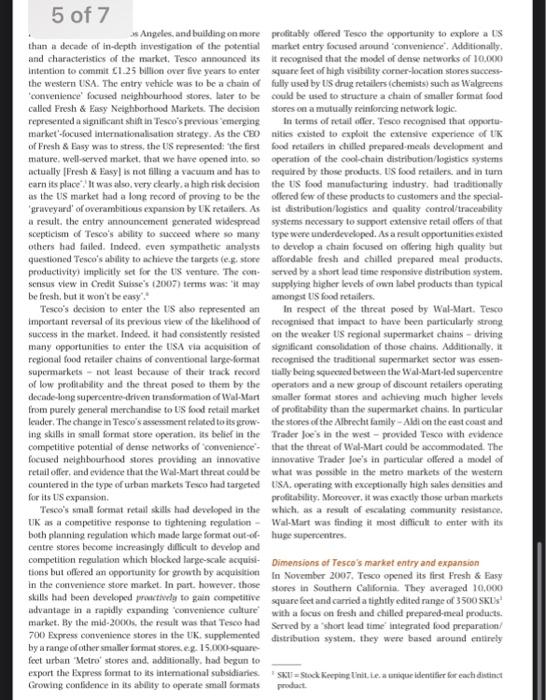 CASE STUDY Tesco: from domestic operator to