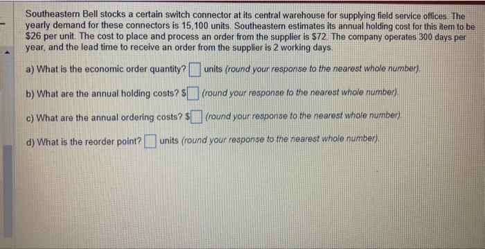 PLEASE ANSWER ASAP! Southeastem Bell stocks a