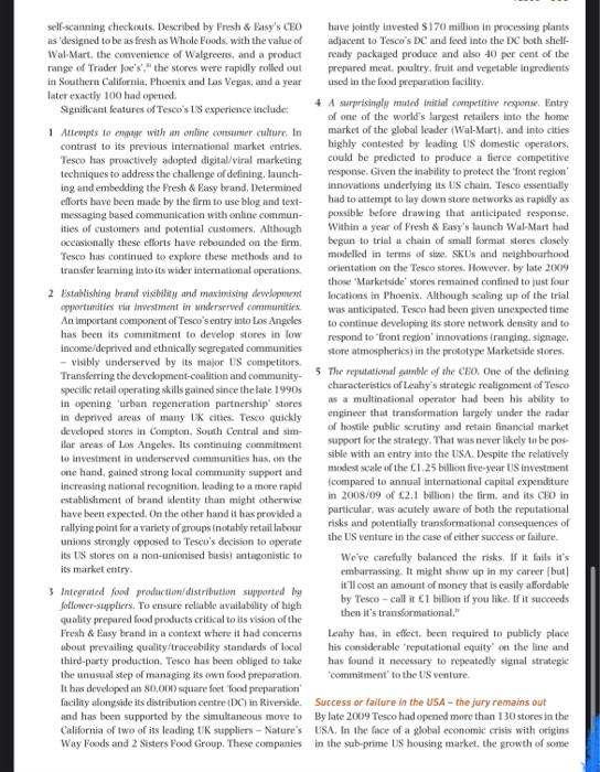 CASE STUDY Tesco: from domestic operator to