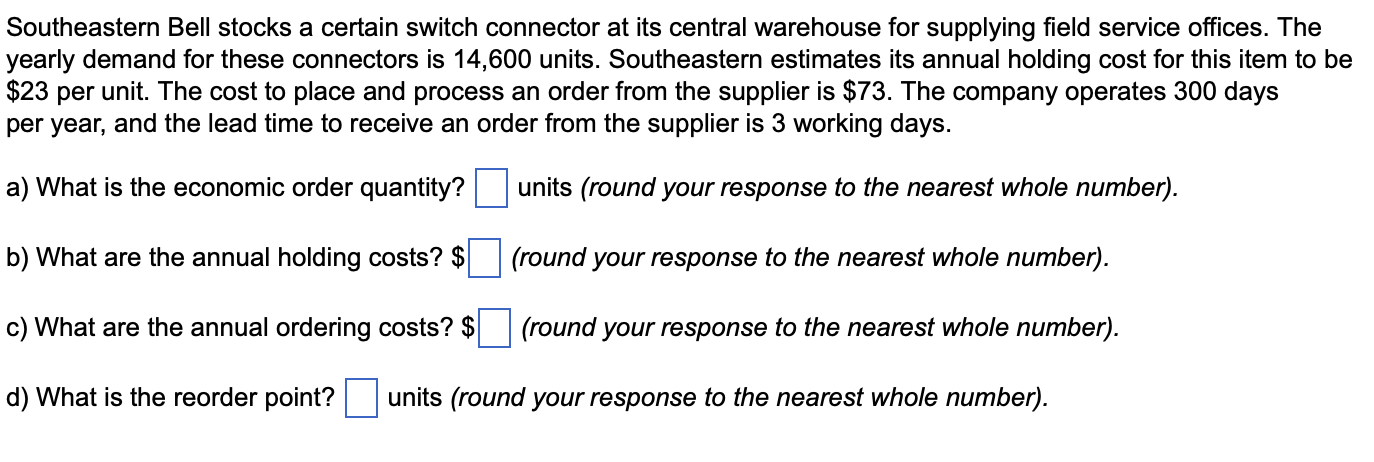 Southeastern Bell stocks a certain switch