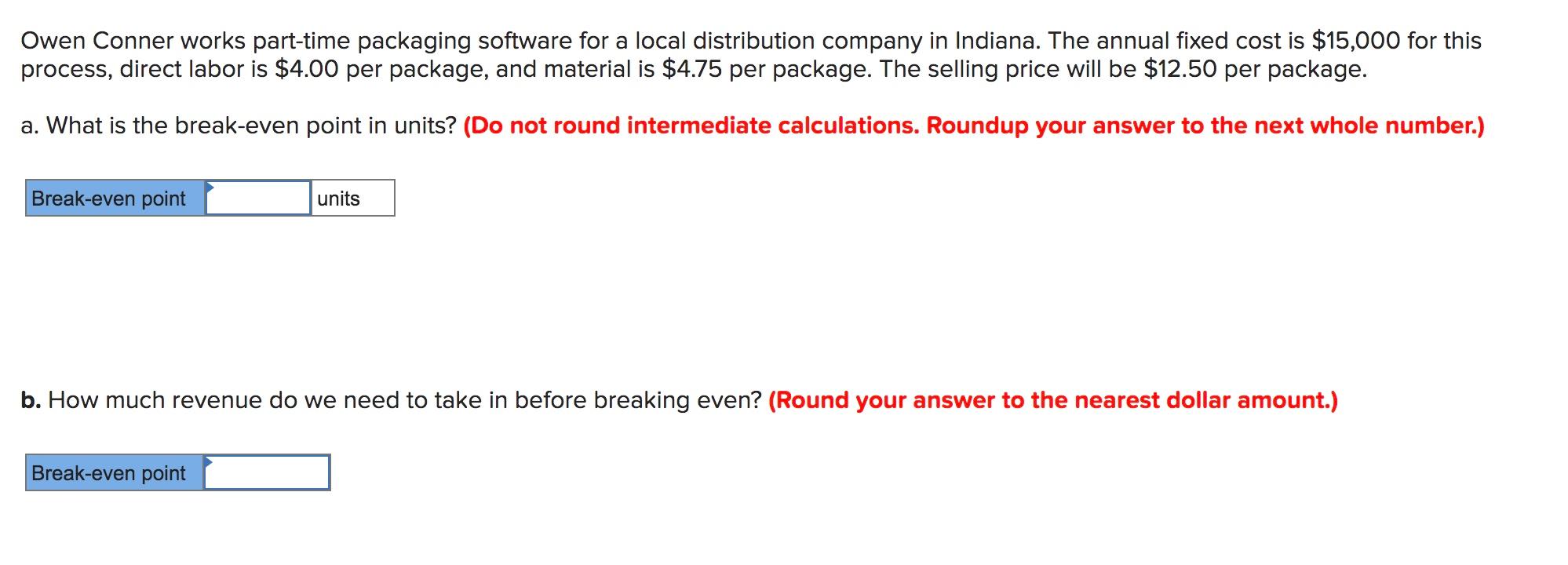 Owen Conner works part-time packaging software