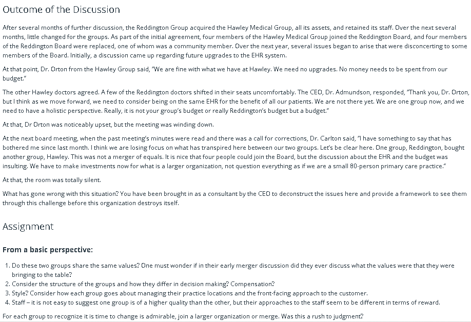 Instructions This case describes a situation that