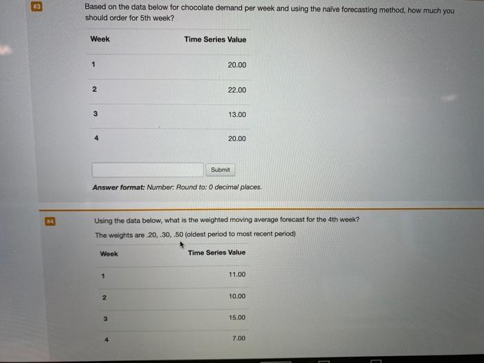 13 Based on the data below for chocolate demand