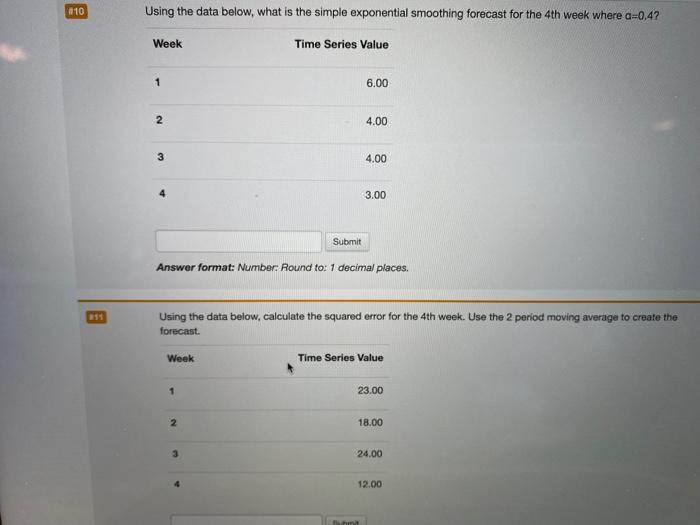010 Using the data below, what is the simple