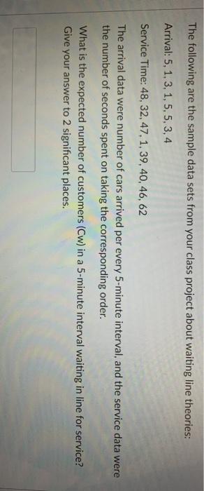 The following are the sample data sets from your