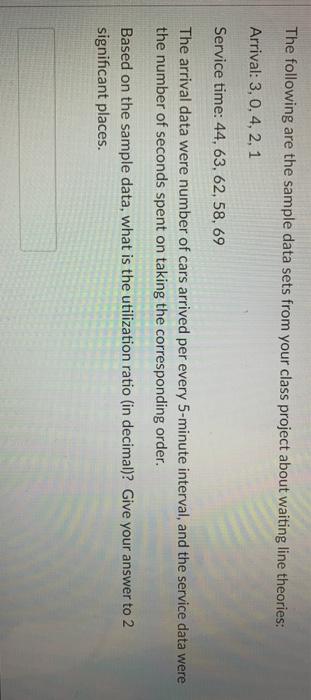 The following are the sample data sets from your