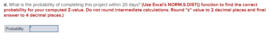 The following represents a project that should be