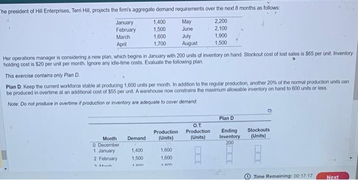 help please!! Her operations manager is