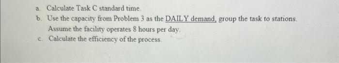 \begin{tabular}{|l|l|r|} \hline Task &