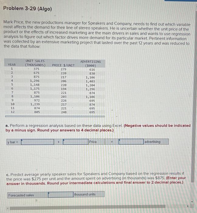 Problem Igo) A particular forecasting model was