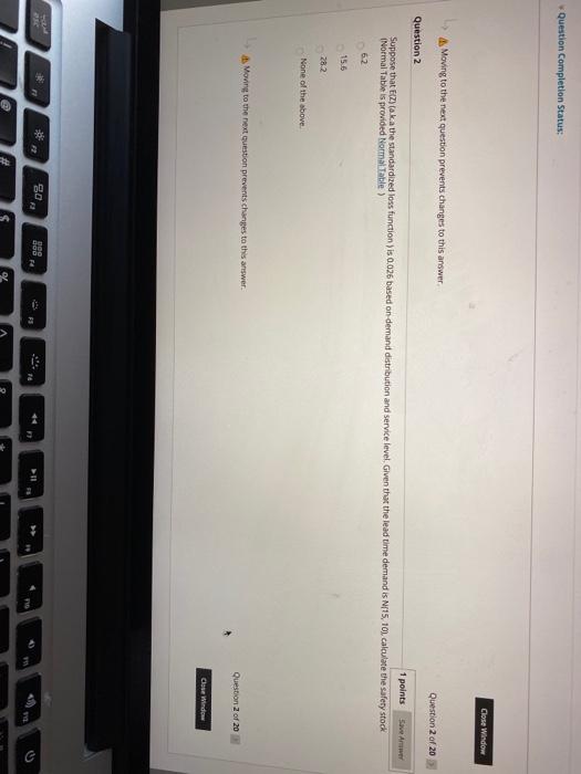 Question Completion Status: Close Window A Moving