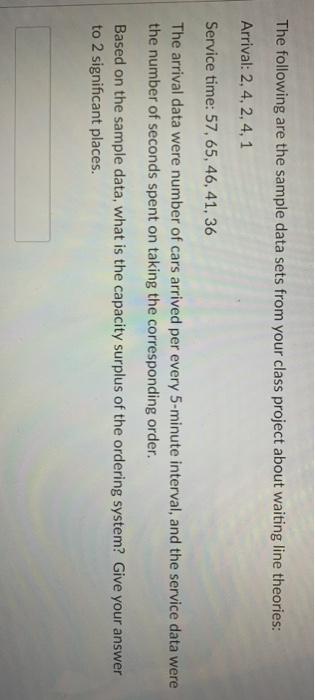 The following are the sample data sets from your