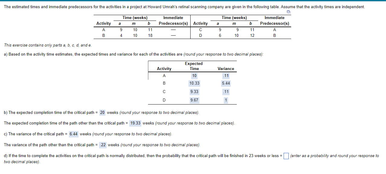 Need help finding part D, This exercise contains