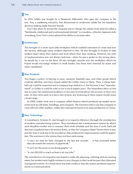 This question is from consultancy management