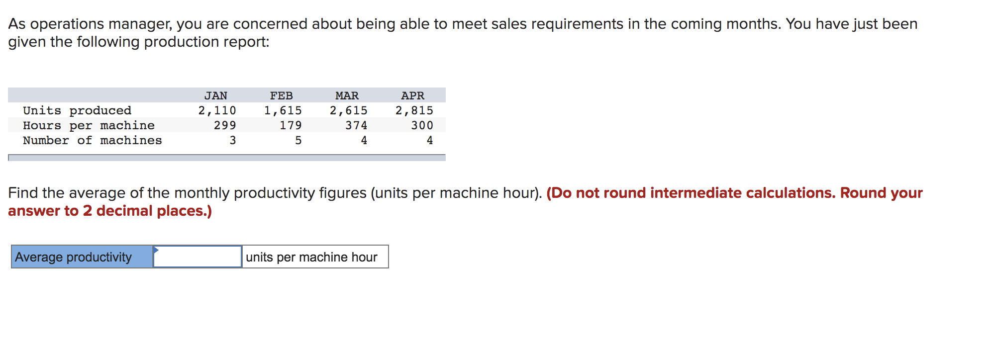 As operations manager, you are concerned about