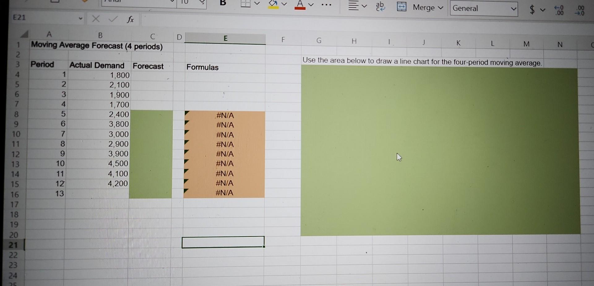 Excel Online Structured Activity: Moving Average