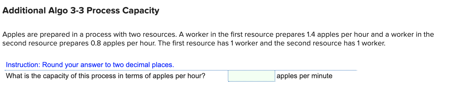 Apples are prepared in a process with two