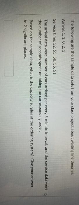 The following are the sample data sets from your