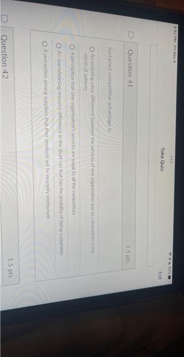 Sustained competitive advantage is: An enduring