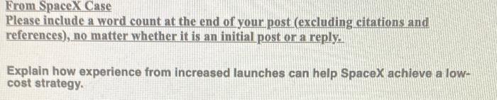 From SpaceX Case Please include a word count at