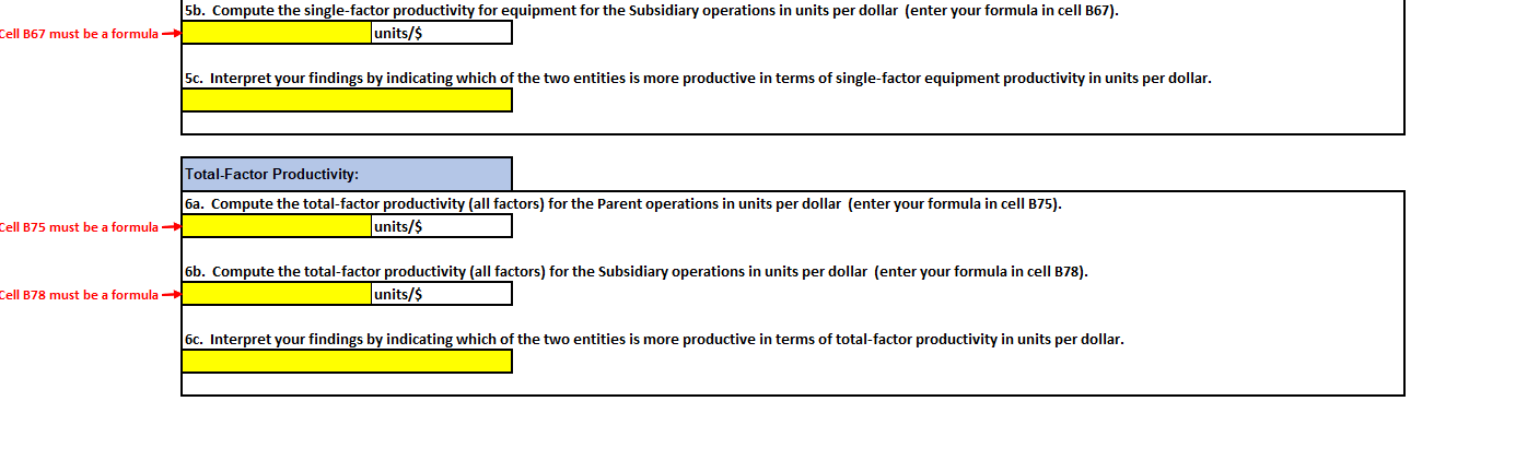 Total = 55 points: Productivity Calculation Tab