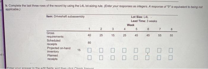 4 b. Complete the last three rows of the record