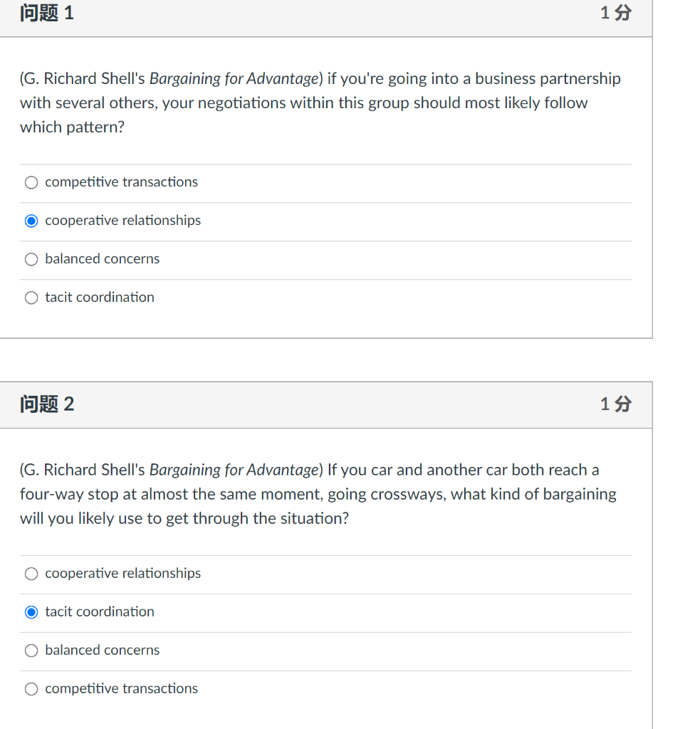 (G. Richard Shell's Bargaining for Advantage) if
