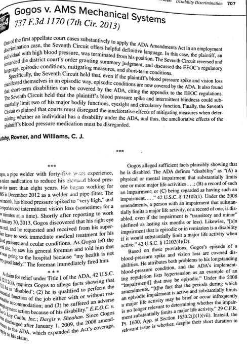 One of the first appellate court cases