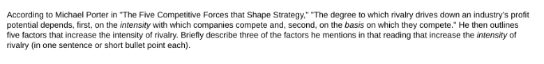 According to Michael Porter in "The Five