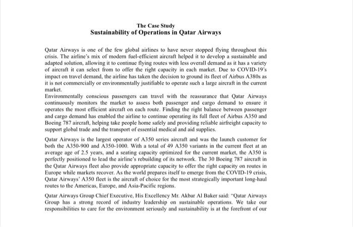 The Case Study Sustainability of Operations in