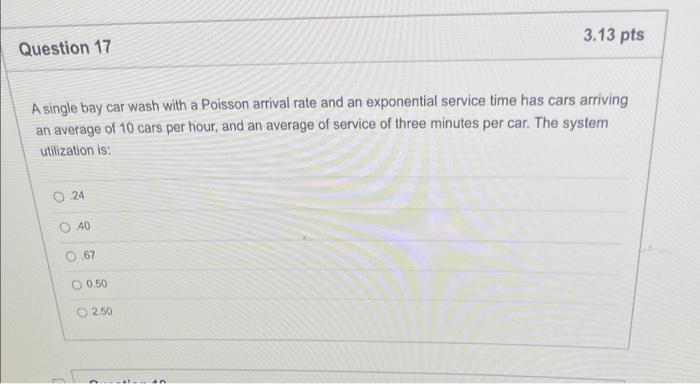 4a A single bay car wash with a Poisson arrival