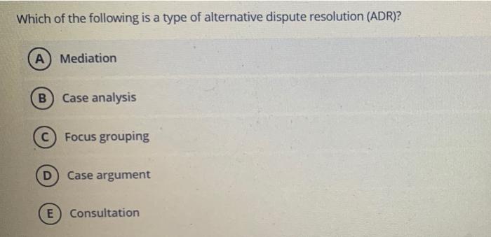 Which of the following is a type of alternative