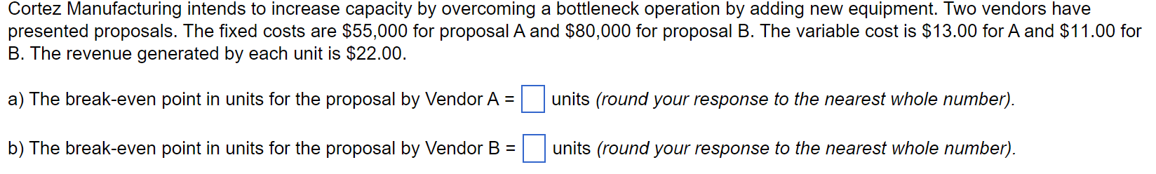 Help please! (27) Cortez Manufacturing intends to