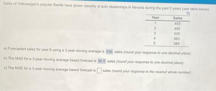 I just need part c of he three problems Sales of