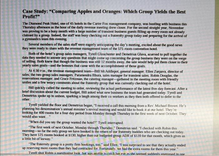 Case Study: "Comparing Apples and Oranges: Which