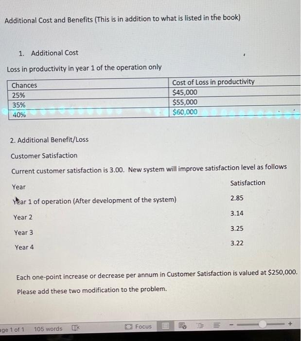 Given these figures, prepare a spreadsheet model