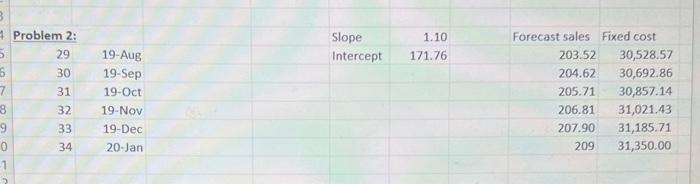 Problem 2: Problem 3 (Continued from Problem 2)