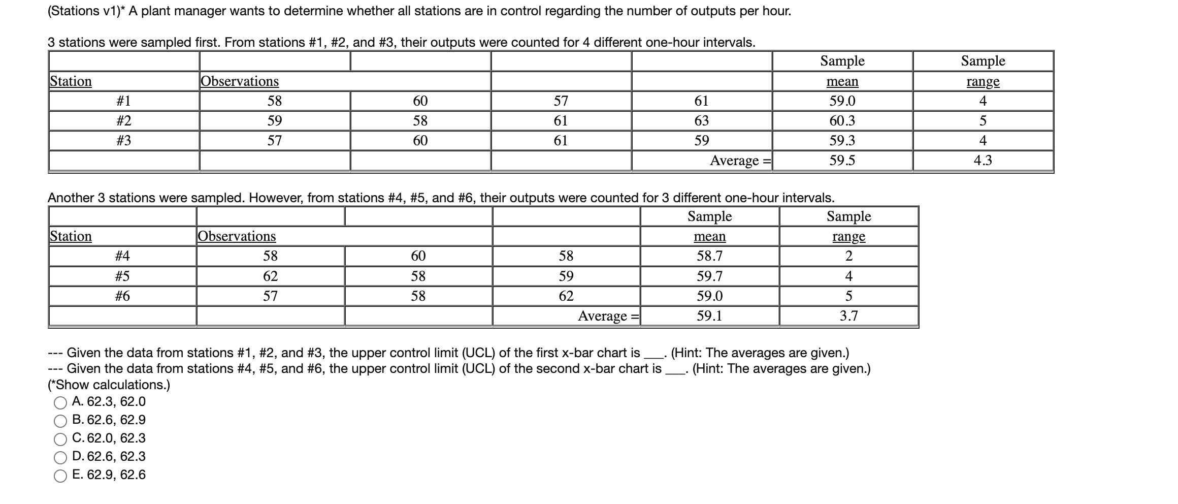 - Given the data from stations \#1, \#2, and \#3,