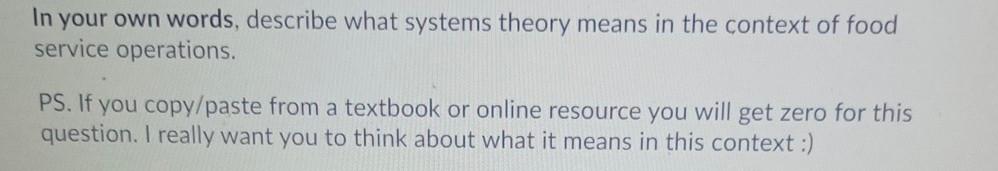 Indicate whether the following statement is true