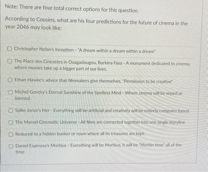 Note: There are four total correct options for