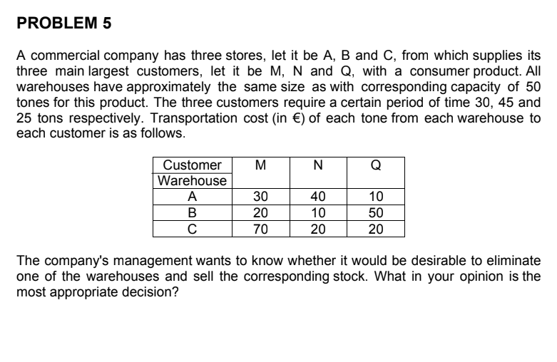 Solve this question using : a) least cost method.