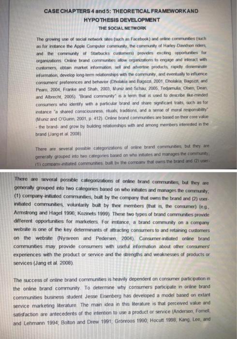 CASE CHAPTERS 4 and 5: THEORETICAL FRAMEWORK AND