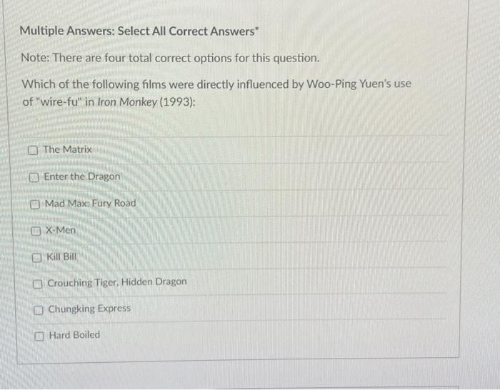 Multiple Answers: Select All Correct Answers*