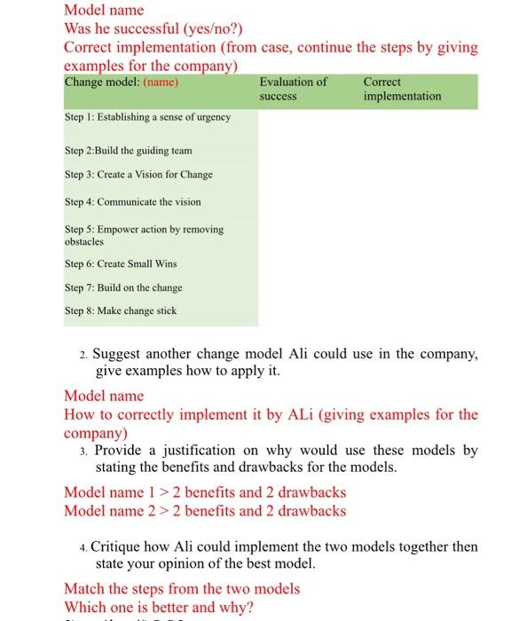 Model name Was he successful (yeso?) Correct