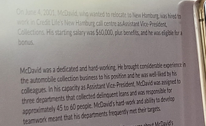 On June 4, 2001, McDavid, who wanted to relocate