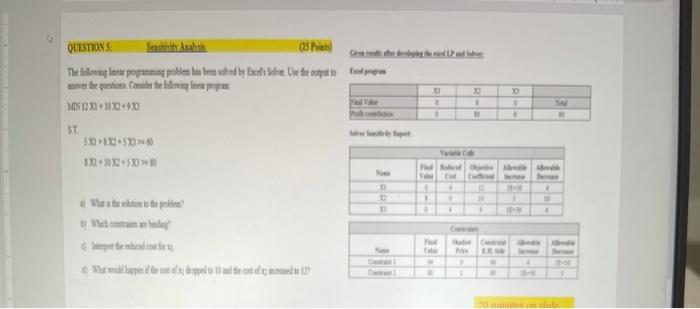 QUESTIONS Sensitivity All 05 Prints The following