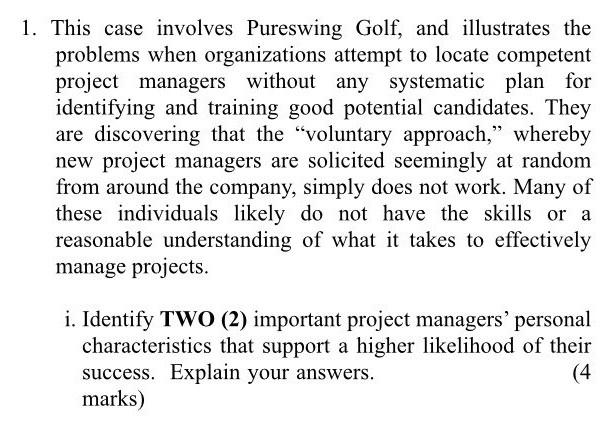 1. This case involves Pureswing Golf, and