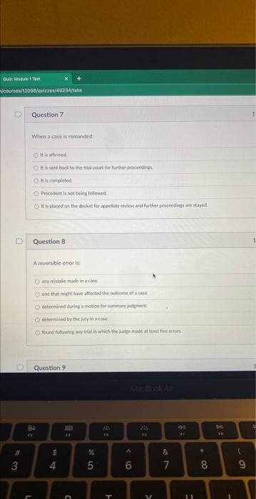 Question? When a case is rentanded: It he